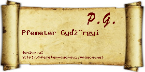 Pfemeter Györgyi névjegykártya